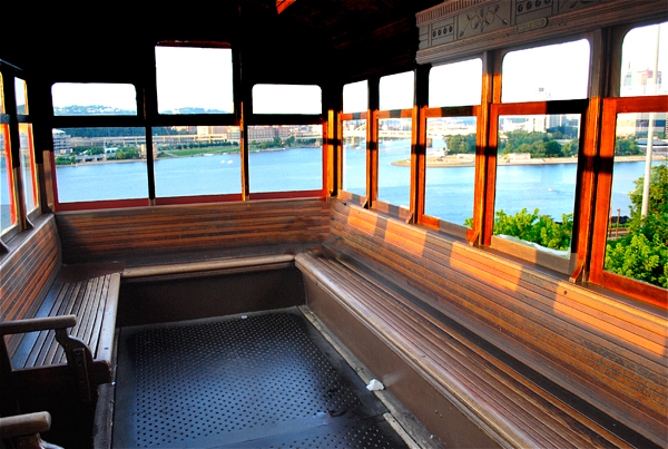 inside The Duquesne Incline car
